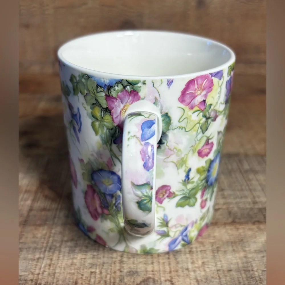 Beautiful Large Floral Ceramic Mug Heron Cross Pottery England Tea Coffee